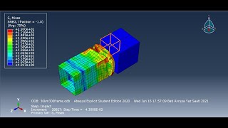 Abaqus - Analysis of an Aluminum Vehicle Crash Box Crashing with a Steel Block