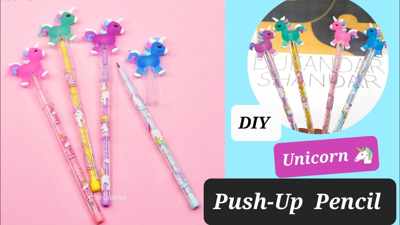 DIY PushUp Pencil At home / How to make Unicorn Pushup Pencil / Paper