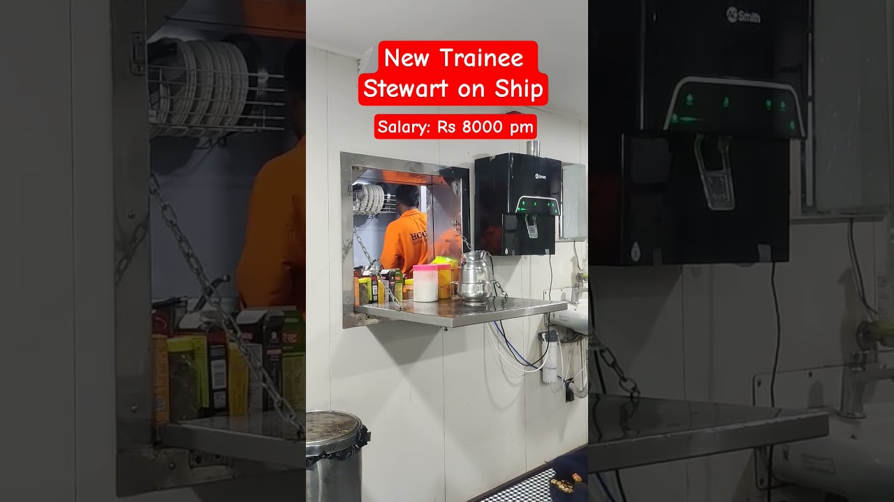 Trainee Stewart on Merchant Navy Ship #merchantnavy #seaman #seamansalary