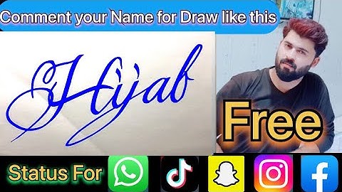 Hijab Name Signature Calligraphy Status | How to Cursive write with cut Marker #hijab @hijab