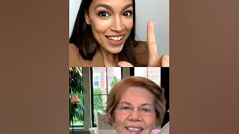 Alexandria Ocasio-Cortez Chatting with Elizabeth W...