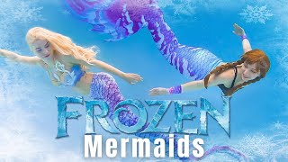 If Elsa and Anna were MERMAIDS! Frozen Mermaids Swimming