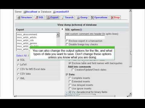 Backup Database with phpMyAdmin