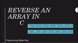 Write a program to Reverse an array in c | Find the reverse of an array without using functions