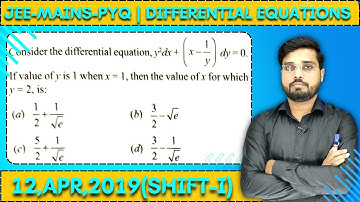 JEE Mains 2019 PYQ [12,APR,2019(Shift-I)] || Find the Solutions || Differential Equations PYQ