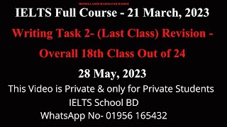 Writing Task 2- (Last Class) Revision - Overall 23th Class Out of 24