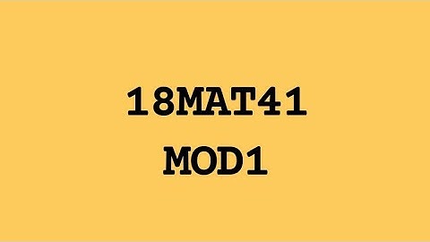 18MAT41 MODULE 1 | VTU 4th SEM CSE