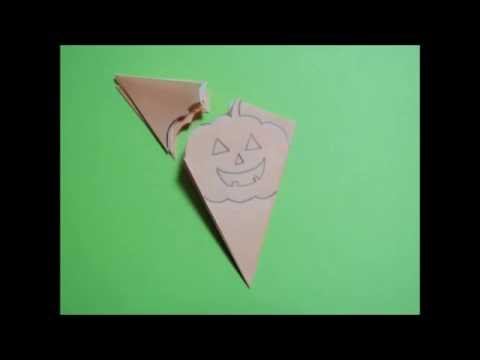 ハロウィン飾り かぼちゃ切り紙の作り方 折り紙 Origami Youtube