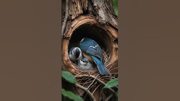 Velvet-Fronted Nuthatch Nest Hidden in Tree Hollow #nuthatch #birds #birdnest #wildlife #nature
