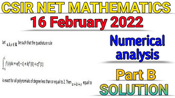 CSIR NET MATHEMATICS || 16 FEBRUARY 2022 || NUMERICAL ANALYSIS || SOLUTION
