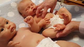 Comparing silicone babies made by Andrea Arcello