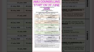 AMU Counselling 2026 | Registration Dates, Document Verification & Firm List | Session 2026-27
