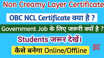 What is OBC NCL Certificate ? Non creamy layer certificate| NCL kaise banaye !