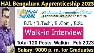 HAL Apprentice Recruitment: Walk-in-Interview for graduate and Diploma Apprentices/ Apply Online 🤟