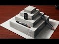 How to Make a 3D Concrete Pyramid | Pencil Drawing