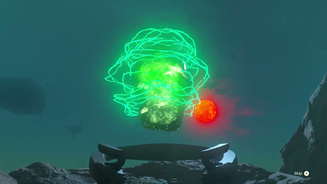 Watching the crystal transform into a shrine under a blood moon