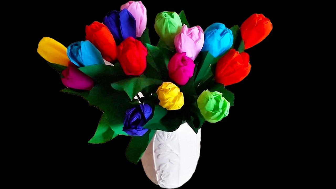 Beautiful Lifelike Crepe Paper Tulips .. D.I.Y made EASY .. YouTube