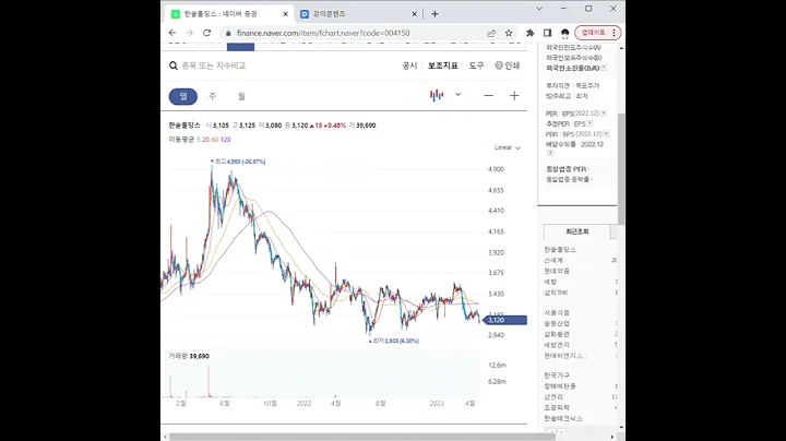004150한솔홀딩스 주가 전망 및 차트 분석