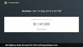 383 Highbury Road, Burwood VIC 3125 | AuPropertyReport.Com