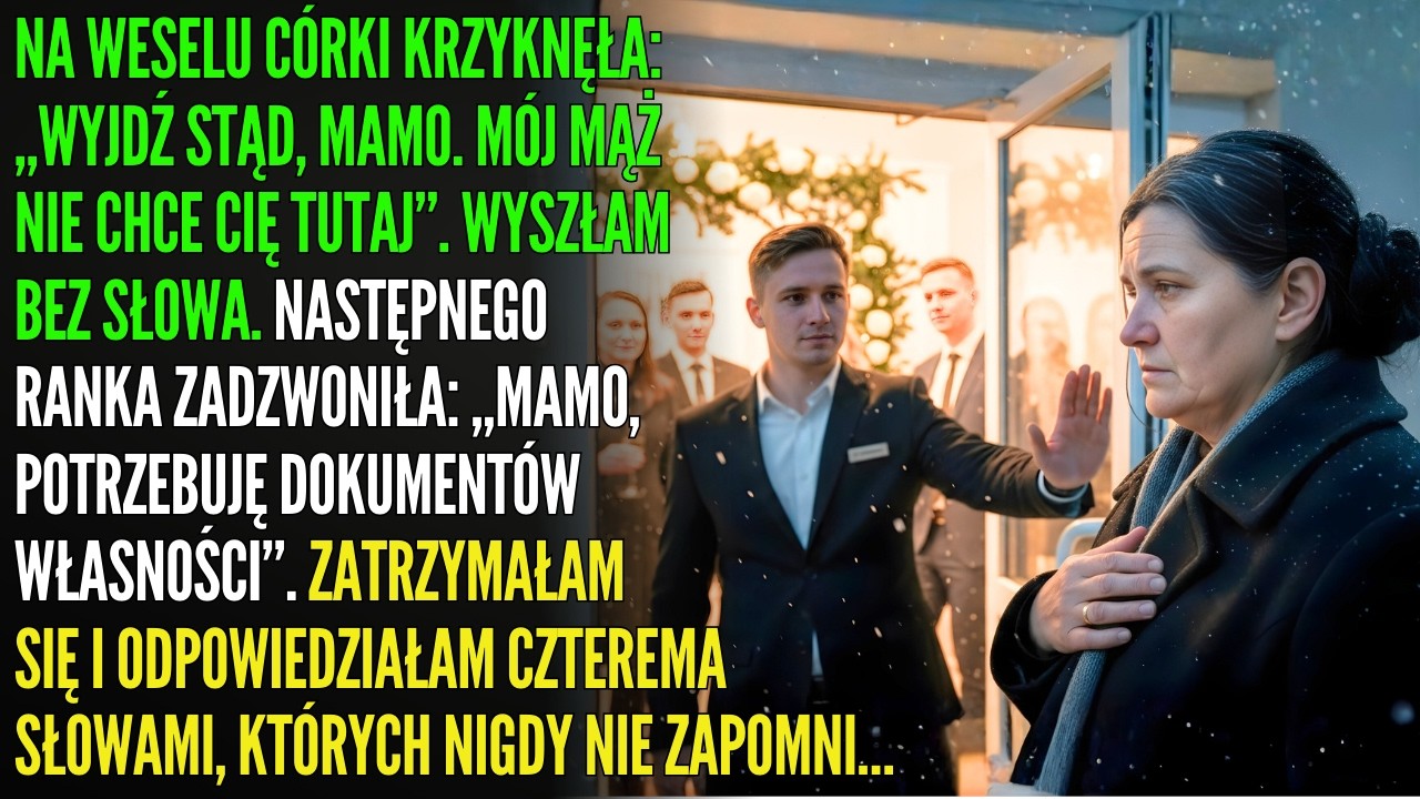 Córka wyrzuciła mnie z wesela — rano zażądała papierów na moją ziemię i dom