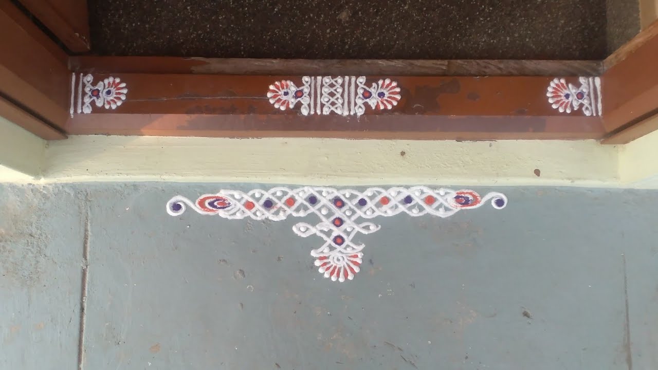 simple border hosilu rangoli doorstep rangoli design easy and