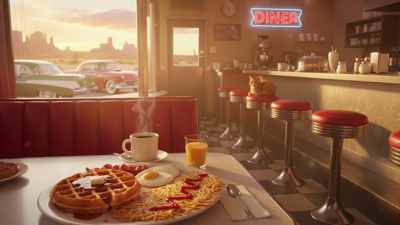 Early Morning Piano Lofi ☀️🥞 • Cozy Diner Beats ☕