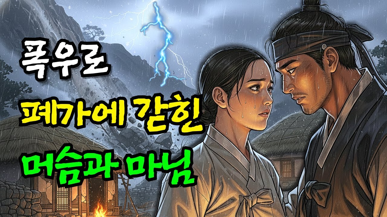 폭우 산사태로 흉가에 들어가 갇힌 과부와 머슴이야기. 민담,전설,설화.야사.옛날이야기.오디오북.수면동화