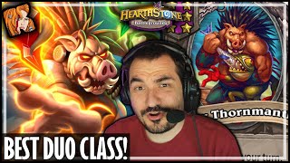 QUILBOAR ARE NEXT LEVEL WITH A FRIEND! - Hearthstone Battlegrounds Duos