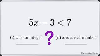 Solve 5x – 3   7, when (i) x is an integer, (ii) x is a real number | #cbse #class11th