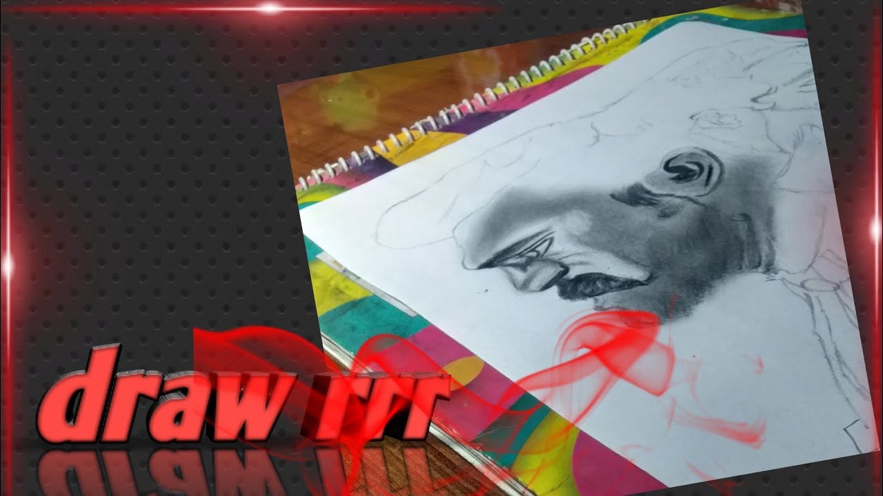 draw rrr portait sketch drawing