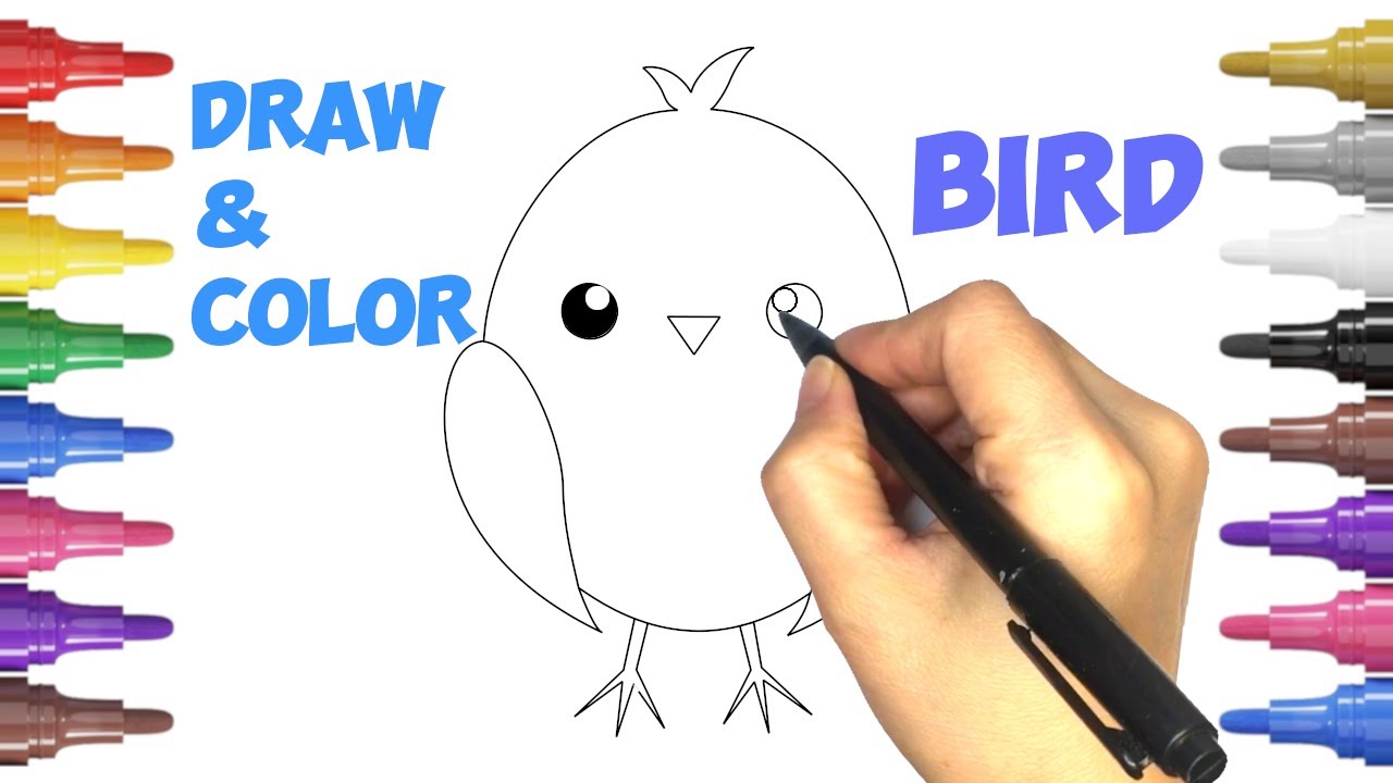 How To Draw and Color an Easy Yellow Bird | Easy Step-by-Step Art ...