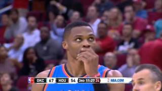 Russel Westbrook's exaggerated flop on Dwight Howard (OKC vs Houston)