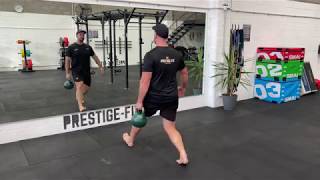 Kettlebell Single Arm Alternating Forward Lunge demonstration