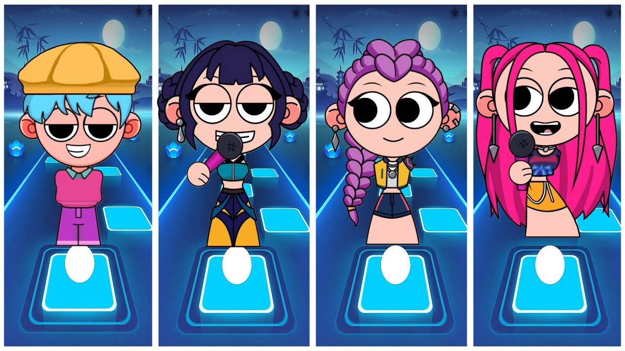 Kpop Demon Hunters 🆚 SAJA Boys 🎮 Tiles Hop EDM RUSH