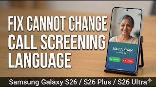 How to Fix Cannot Change Call Screening Language on Samsung Galaxy S26, S26 Plus, S26 Ultra