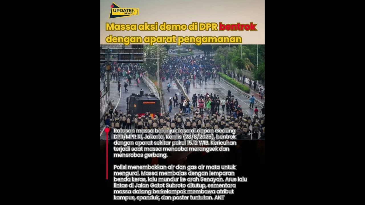 Massa aksi demo di DPR bentrok dengan aparat pengamanan
