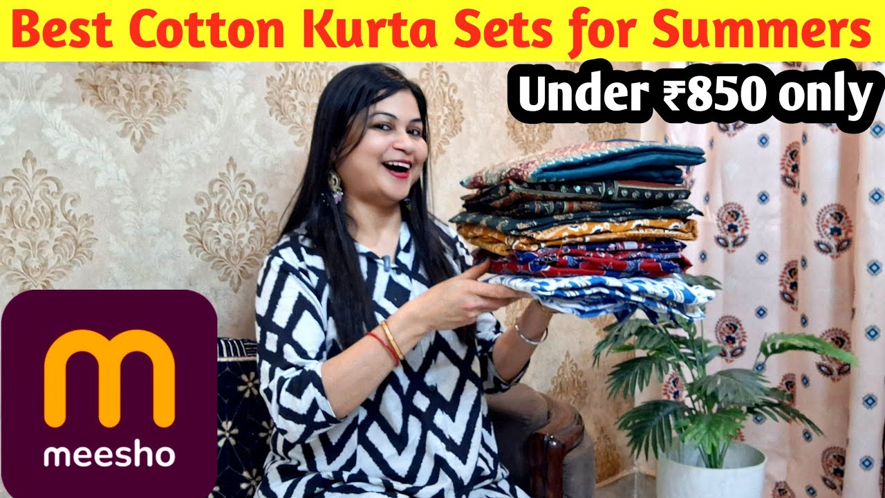 Best Cotton Kurta Sets Under Budget by Meesho♥️Affordable Summer Kurta Haul @LifestyleWithRituMishra