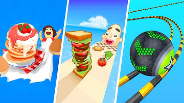 Pancake Run | Sandwich Runner | Going Balls - All Level Gameplay Android,iOS - NEW APK UPDATE