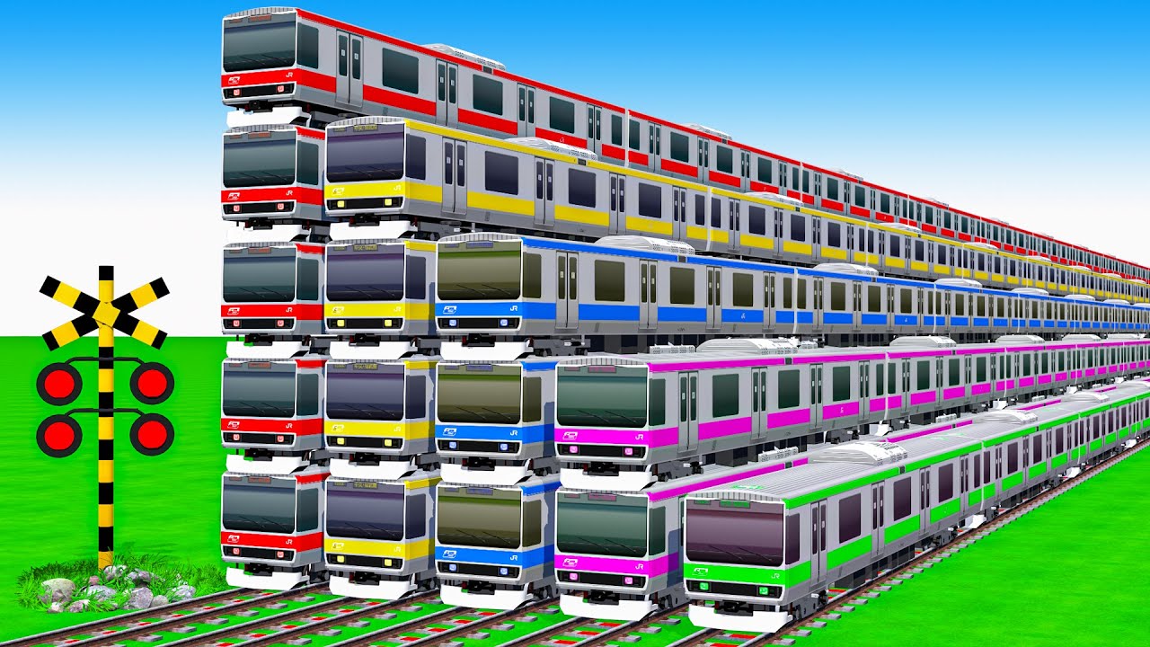 【踏切アニメ】複雑な電車 3 Train Thomas Climbing Pynamid 2025🚍 Fumikiri 3D Railroad Crossing Animation 