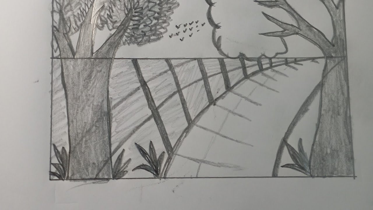 How to draw a beautiful scenery/Easy pencil sketch step by step drawing ...