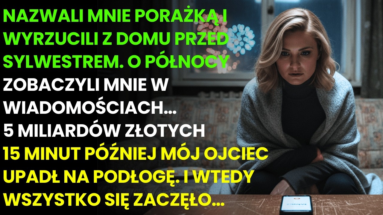 Rodzina kazała mi nie przychodzić na sylwestra, bo miałam psuć wszystkim nastrój. Siedziałam więc sama w tym wynajętym mieszkaniu, kiedy 15 minut po północy zadzwonił szwagier. — Twoje nazwisko...