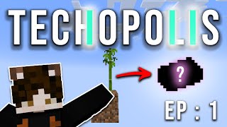 FROM BAMBOO TO TECHNIUM..  EP 1 | Minecraft Techopolis 3 | Modded Questing Skyblock