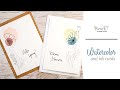Simple watercolor and ink cards for beginners