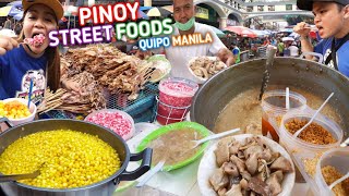 PINOY STREET FOOD IN QUIAPO MANILA EDIE WOW LUGAW OVERLOAD LAMAN LOOB NG BAKA, SWEET CORN, SCRAMBLE