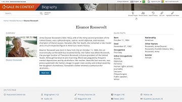 Gale In Context: Biography - Topic Pages