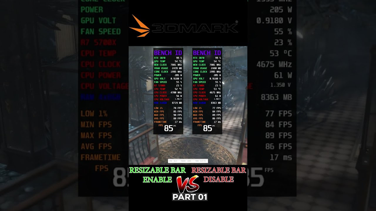 Resizable Bar ON vs OFF 3D Mark Part 1 