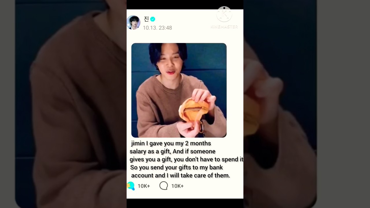 Jimin got 2 month salary from jin  🎁