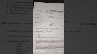 statistics for management MBA 1st semester OU question paper 2024