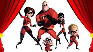 The Incredible Parr Family Sepid Super Art Mr. Incredible, Elastigirl, Dash, Violet, Jack-Jack