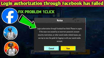 Login authorization though Facebook has failed.please try again. Pubg ll Bgmi 